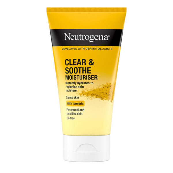 قیمت کرم مرطوب‌کننده و آبرسان قوی نوتروژینا مدل Clear & Soothe حاوی عصاره زردچوبه، تسکین‌دهنده و شفاف‌کننده پوست‌های مستعد جوش و حساس